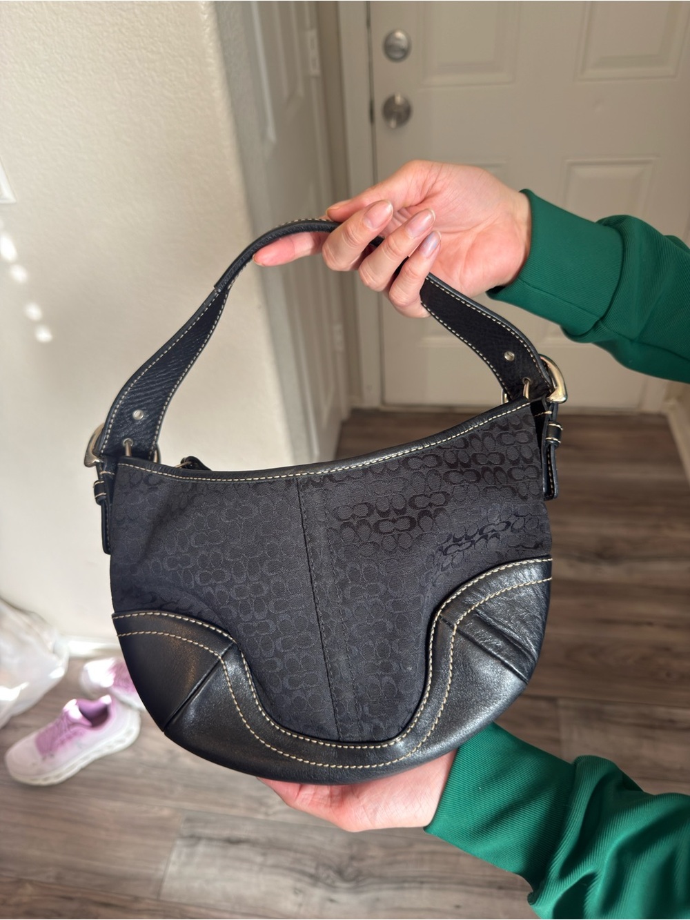 Coach Black Signature Mini Shoulder Bag